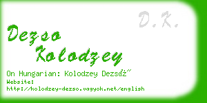 dezso kolodzey business card